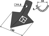 Gänsefußschar 140mm Passend für...