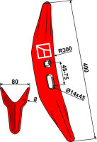 Grubberschar Melone 400mm Passend für Gard 78404090