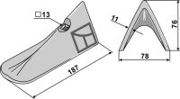 Grubberschar 187mm