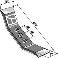 Grubberschar 445mm Passend für Angeloni Pegoraro 3842