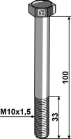 Sechskantschraube M10x15x100 ohne Mutter Passend für...