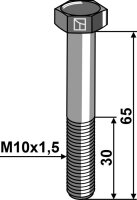 Sechskantschraube M10x15x65 ohne Mutter