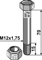 Abscherschraube M12 mit Sicherungsmutter Passend für...