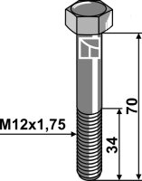 Abscherschraube M12 ohne Mutter Passend für Lemken...