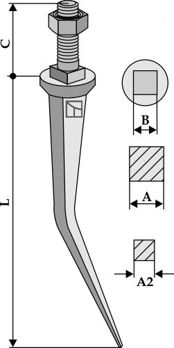 Konus-Ackereggenzinken aus Bohrstahl Modell Rau Passend für Rau