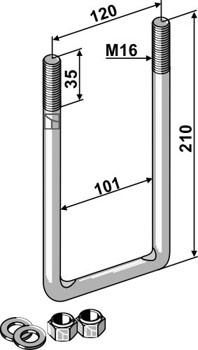 Bügelschraube M16 Passend für Kverneland