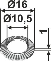 Sperrkantscheibe Ø16x1xØ105 Passend...