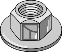 Sechskantmutter mit Flansch mit Klemmteil Ganzmetallmutter