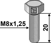 Sechskantschraube M8x125x20 ohne Mutter galvanisch verzinkt