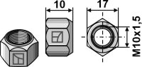 Ganzmetallmutter mit Klemmteil M10 DIN980 verz. 10.9