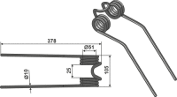 Heuwenderzinken Passend für Deutz-Fahr VF16502744