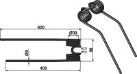 Heuwenderzinken links Passend für Fransgard 41435