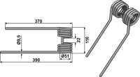 Heuwenderzinken Passend für Kuhn 58740700