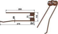 Heuwenderzinken links Passend für Lely 73 130L