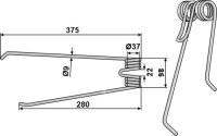 Heuwenderzinken Passend für Lely AGCO FEL200260...