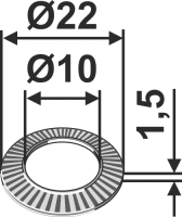 Sperrkantscheibe Ø22x15xØ10 Passend...