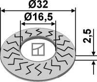 Sperrkantscheibe Ø32x25xØ165 Passend...