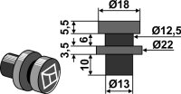 Haltebolzen Passend für PZ-Zweegers 0250 0243