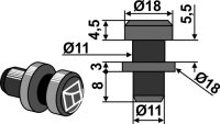 Haltebolzen Passend für PZ-Zweegers PZ57.2