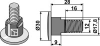 Klingenschraube M12x175 12.9 Passend für Kuhn 56115800