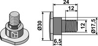 Klingenschraube M12x175 12.9 Passend für Krone 00...