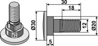 Klingenschraube M12x175 10.9 Passend für Kverneland...