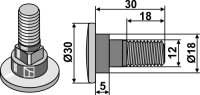 Klingenschraube M12x175 12.9 Passend für Kverneland...
