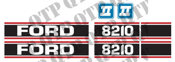 Typenschild - Ford 8210 Force 2 rot & schwarz