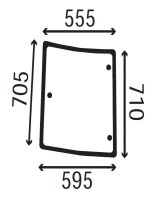 Glas seitlich linke Ecke