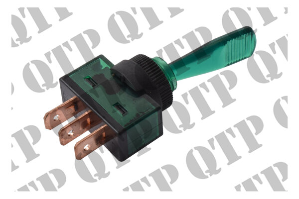 Toggle Switch Green With Bulb On-Off 12V 20A 3