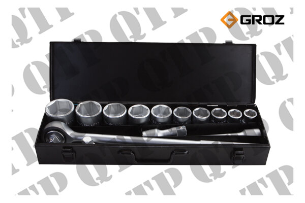 Socket Set 3/4 Dr Hex Socket 22mm-50mm 14pc In Metal Case