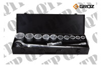 Socket Set 3/4 Dr Hex Socket 22mm-50mm 14pc In Metal Case