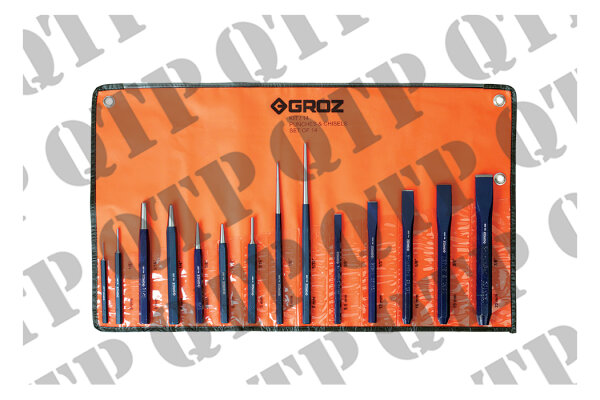 Punch and Chisel Set 14pc C/W with Pouch