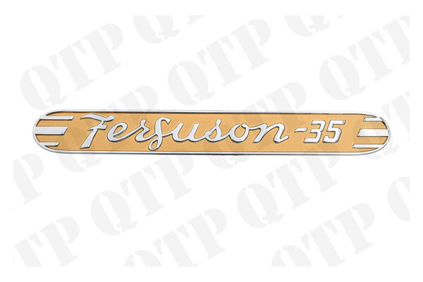 Side Badge Chrome And Gold, MF Ferguson FE35 4cyl