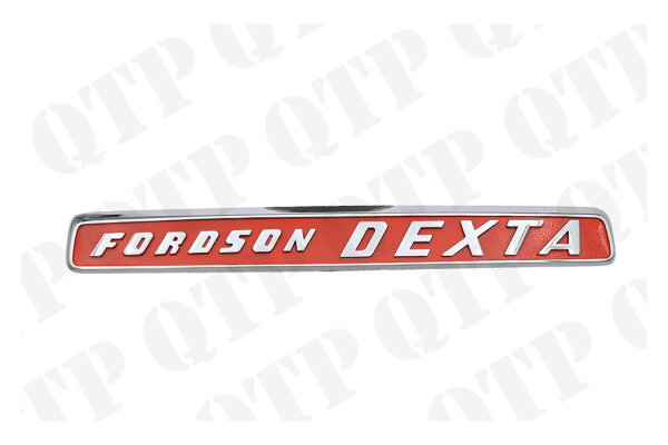 Side Badge Chrome and Orange, Ford Fordson Dexta